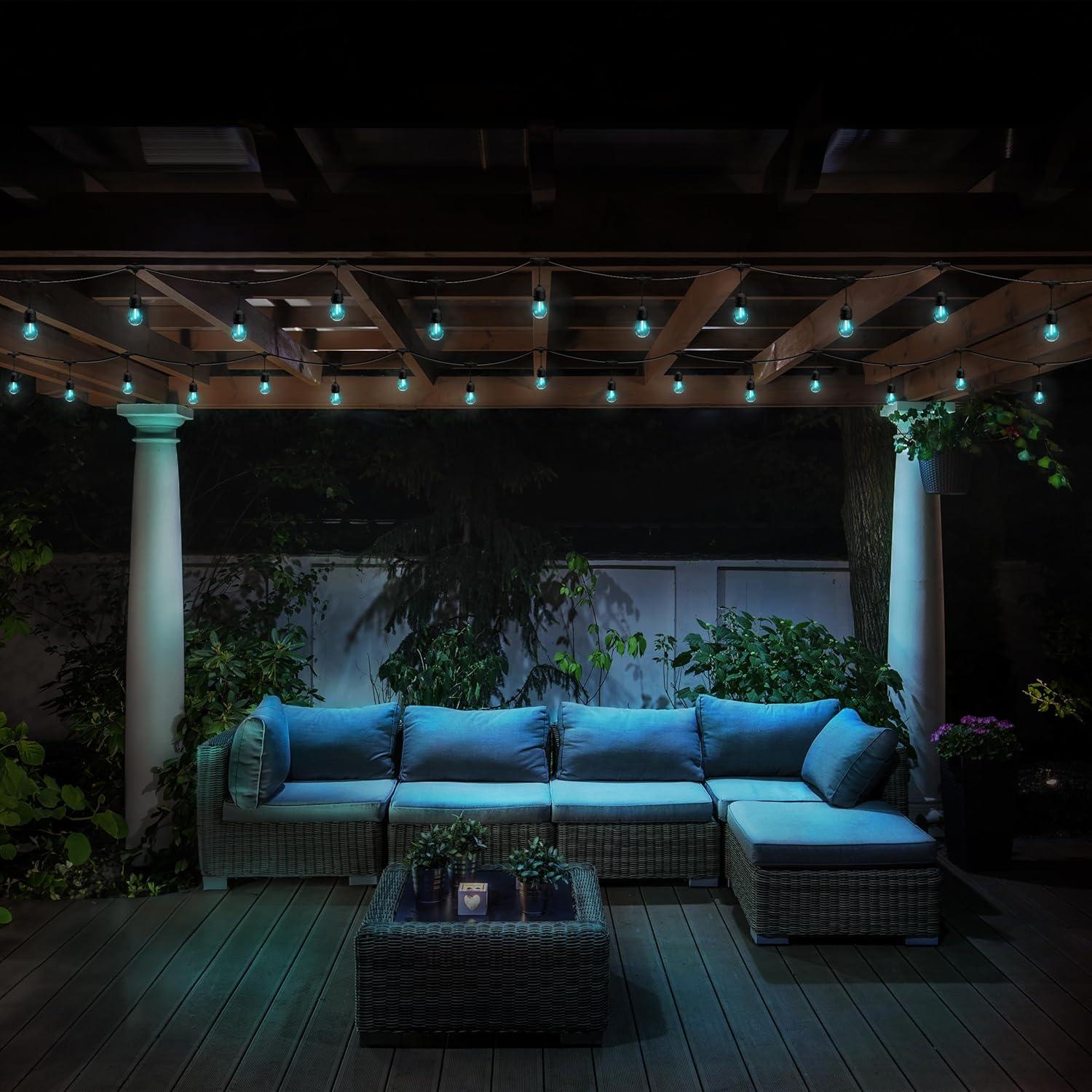 imageFeit Electric 24ft LED String Light Color Changing 3000K Bright White 15000Hour Lifetime HeavyDuty 182 Cord for Outdoor Use Only Linkable Remote Control Included SL2412RGBWWFIL