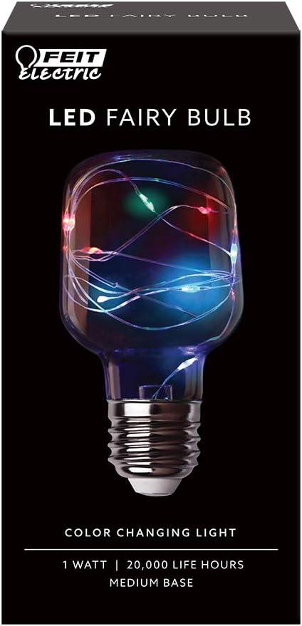 imageFeit Electric FYNPRGBLED 1W Decorative Fairy RGB Magical Glow Small Clear LED Light Bulb 45quot H x 23quot D MultiColorMulticolor