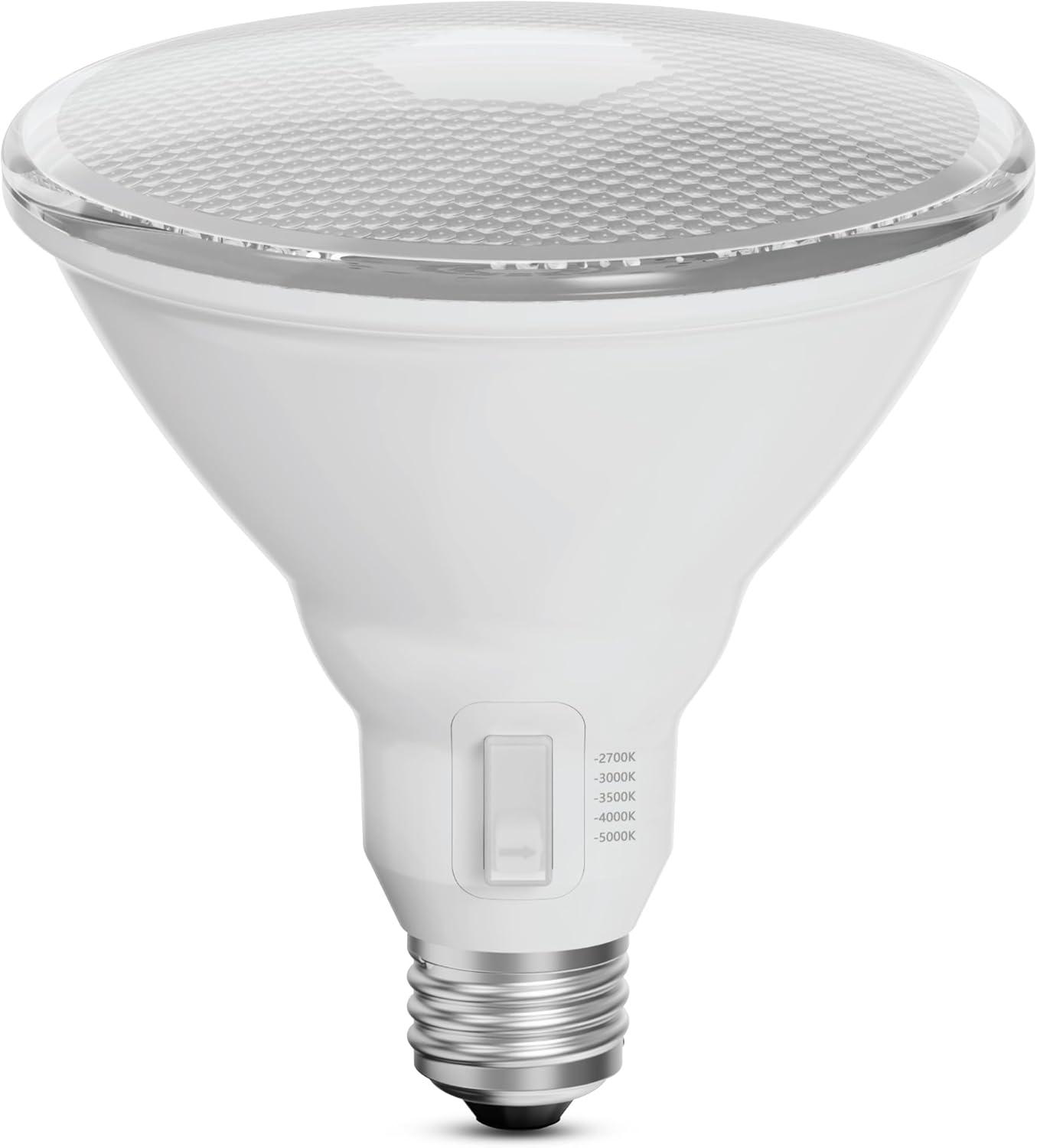 imageFeit Electric PAR38 LED Reflector Light Bulb 250W Equivalent 5 Color Temperatures Soft to Daylight Dimmable 2650 Lumens OutdoorIndoor Bulb for Security ampamp Accent Lighting PAR38250DM5CCTAdjustable White