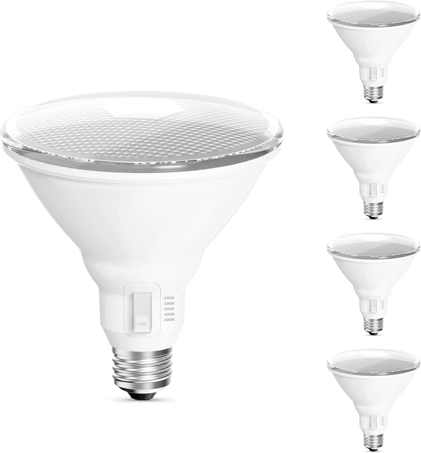 imageFeit Electric PAR38 LED Reflector Light Bulb 250W Equivalent 5 Color Temperatures Soft to Daylight Dimmable 2650 Lumens OutdoorIndoor Bulb for Security ampamp Accent Lighting PAR38250DM5CCTAdjustable White