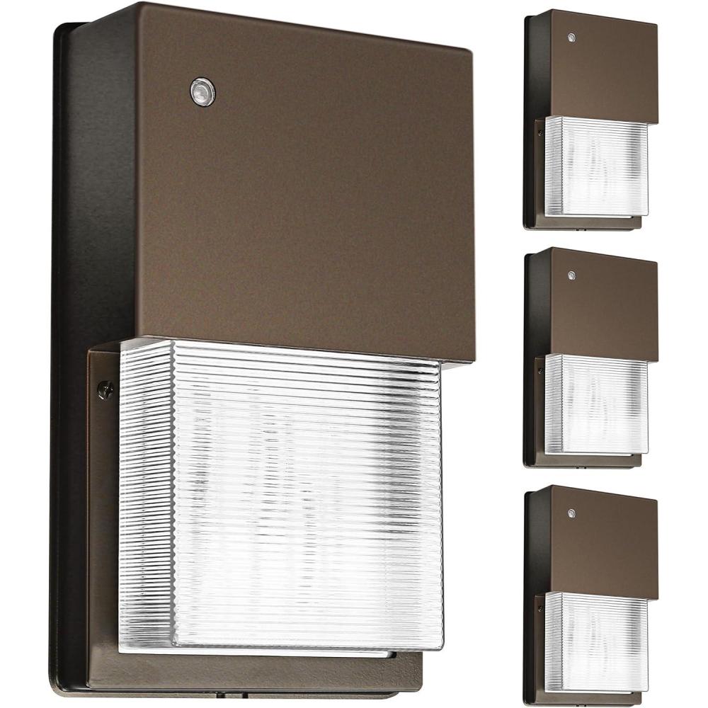 imageFeit Electric 40W LED Outdoor Wall Pack Lights with Photocell Dusk to Dawn Wall Mounted Security Light 120V 80 CRI 3700 Lumens 5000k Daylight Bronze 4 Pack S8WPK850DDBZ420W LED