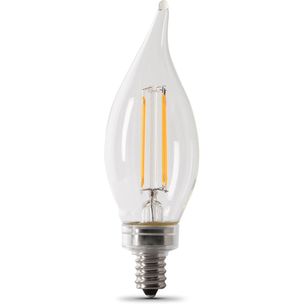imageFeit Electric 40Watt Equivalent CA10 LED Light Bulb Dimmable Enhance Glass Candelabra Filament 300 Lumens 13 Yrs Lifetime 2700K Soft White 6Pack  CFC40927CAFIL65000k Daylight