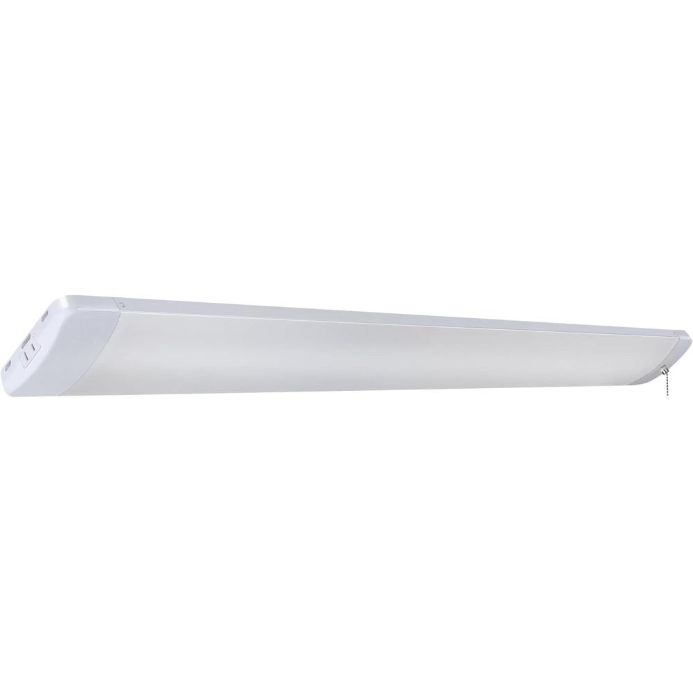 imageFeit Electric 4ft LED Utility Shop Light 4000 Lumens 5000K Daylight 52W Plugin Linkable Hanging or Flush Mount NoHumming Task Light for Garage Workshop Commercial Use SHOP44000840