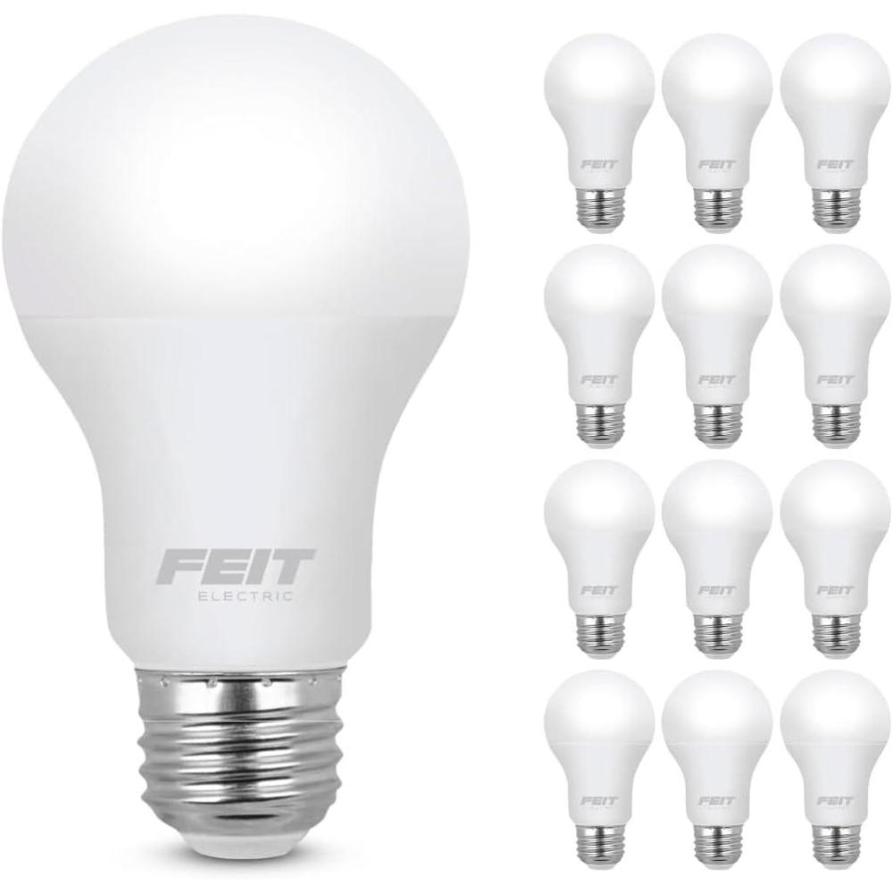 imageFeit Electric A19 LED Light Bulb 75W Equivalent E26 Medium Base 1100 Lumens 5000K Daylight White General Purpose Light Bulbs 11000Hour Lifetime A110085010KLED26 12 Pack