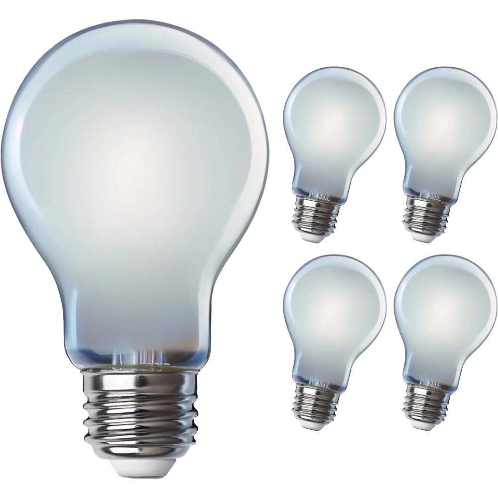 imageFeit Electric A19 LED Light Filament Bulb 100W Equivalent Dimmable E26 Base 5000K Daylight Vintage Edison Clear Glass Light Bulb for Home Office 13Year Lifetime A100CL950CAFIL24 8 Pack5000k Daylight