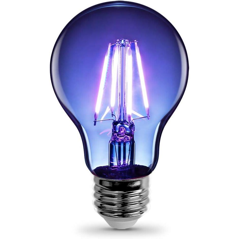 imageFeit Electric A19TRLED6 25W Equivalent Dimmable Clear Glass Filament Colored LED Light Bulbs Red 6Pack 24quot D x 4quot HBlue