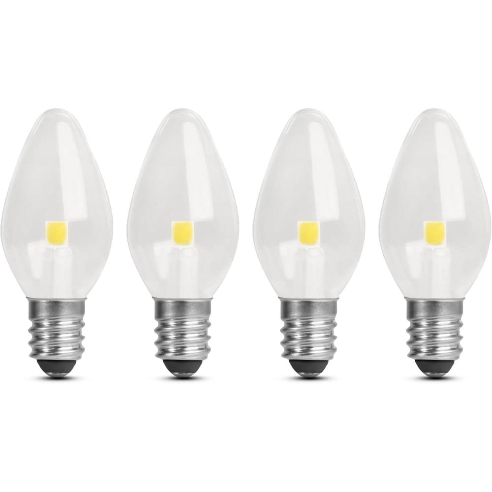 imageFeit Electric BP7C7827LED4 06W 7W Equivalent 30 Lumen Candelabra Base Four LED C7 Night Light Bulb 21quot H x 09quot D 2700K Soft White 4 Piece5000k Daylight