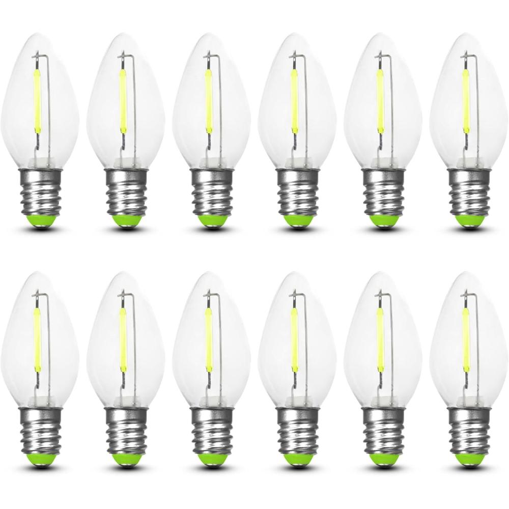 imageFeit Electric BPC7BLEDG226 7W Equivalent 05 Watt Candelabra Base Holiday Party Decorative LED C7 Light Bulb 215quot H x 1quot D Blue 12Green