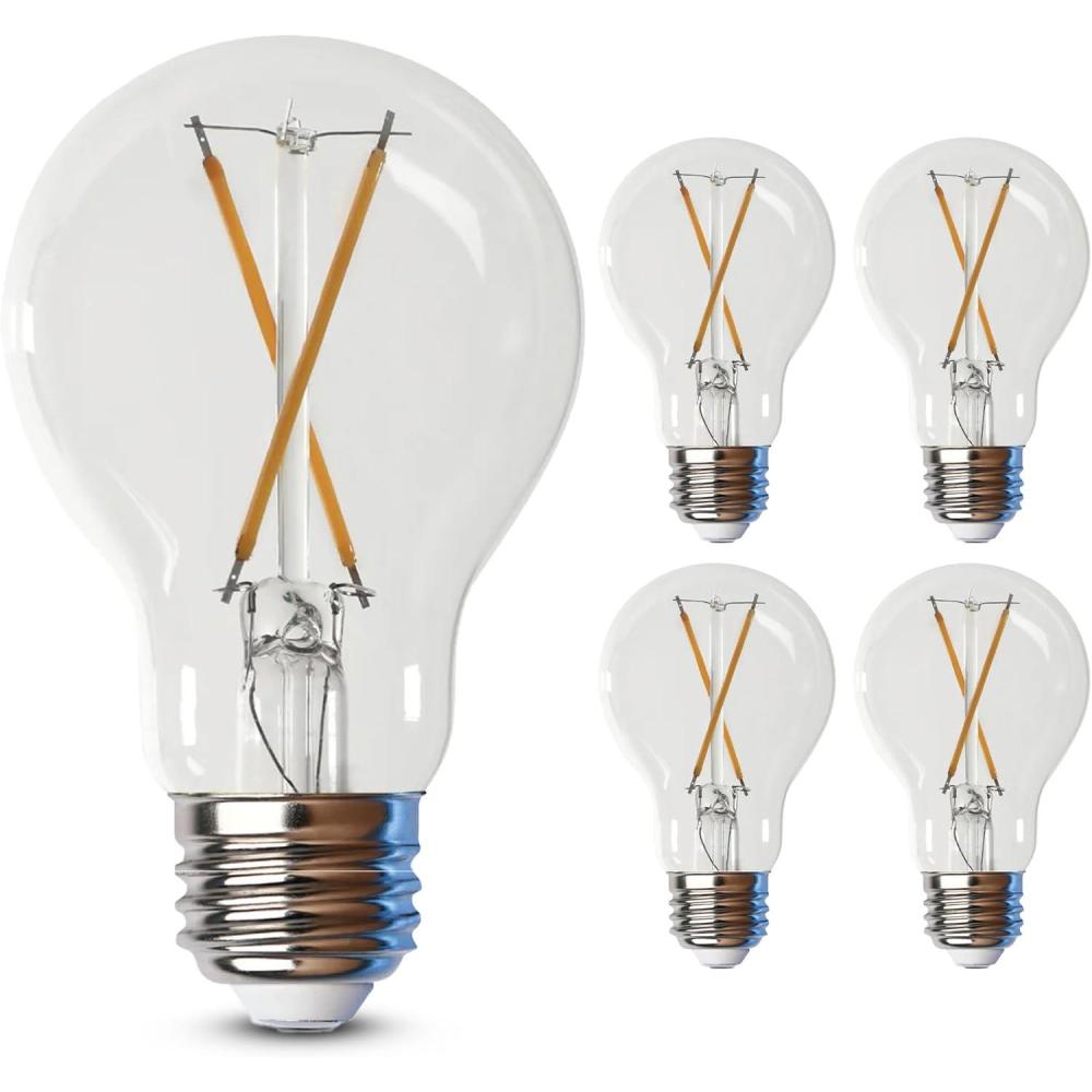 imageFeit Electric LED Clear A19 Medium Base Light Bulb  40W Equivalent  15 Year Life  450 Lumen  5000K Daylight  Dimmable  4Pack40Watt LED