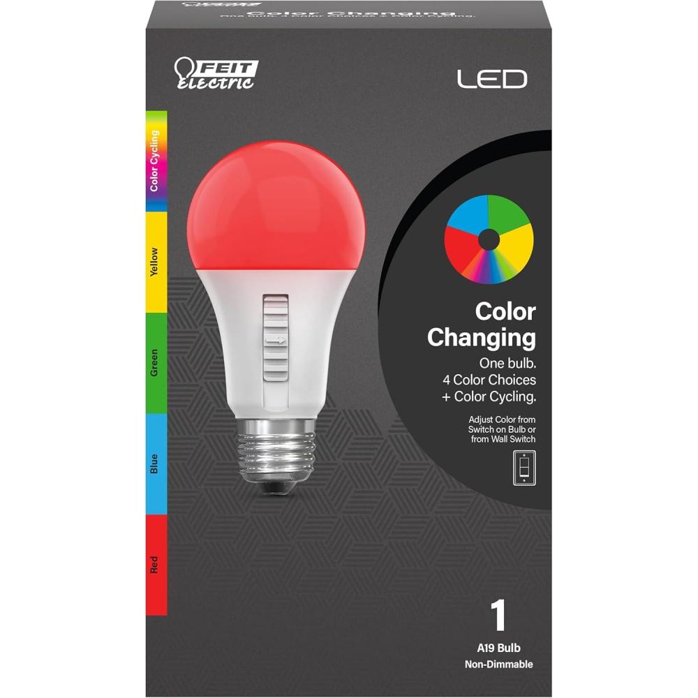 imageFeit Electric LED Color Changing Light Bulb  A19 with an E26 Medium Base Light Bulb  60W Equivalent  15 Year Life1 Count Pack of 1