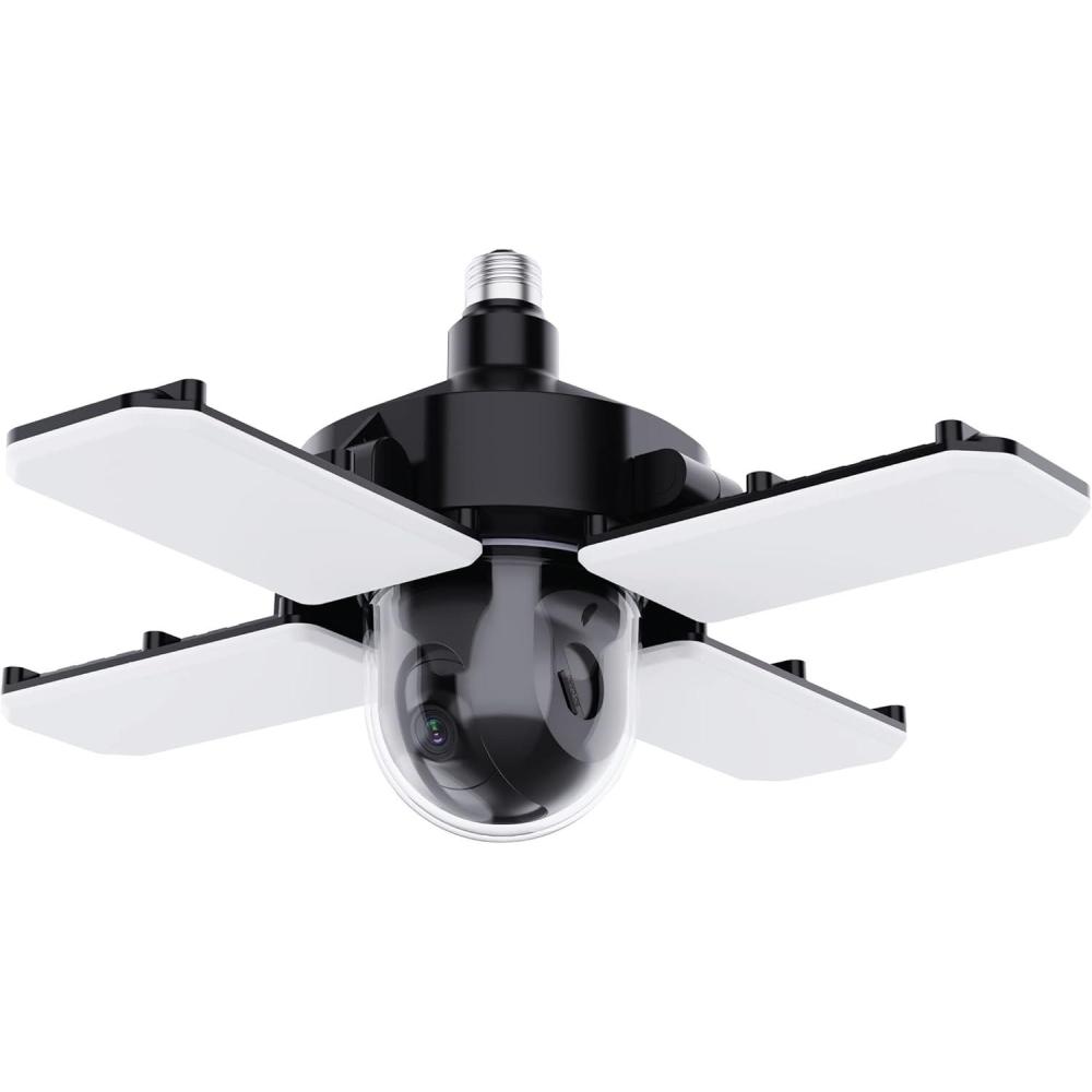 imageFeit Electric LED Garage Ceiling Light with Camera Smart Security Garage Light WiFi 24GHz Screwin E26 Base Motion Sensor TwoWay Audio Video Motion Notifications 12000 Lumens 5000K Dimmable
