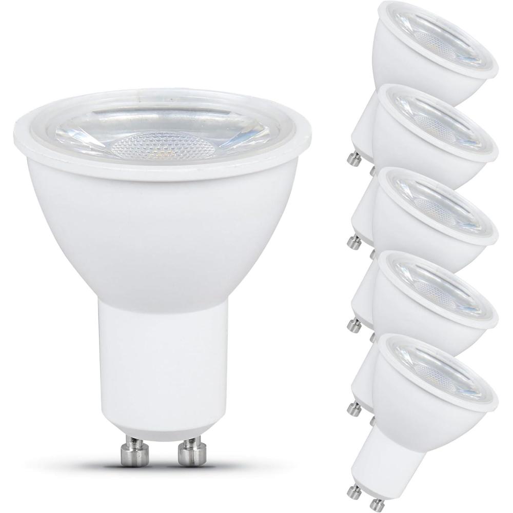 imageFeit Electric LED MR16 Track Light Bulb 50W Equivalent Dimmable Recessed Lighting Bulb GU10 Base CRI 80 500 Lumens 5000K Daylight 11000Hour Lifetime MR16GU105005K10KLED6 6Pack3000k Warm White