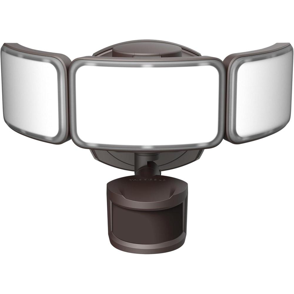 imageFeit Electric LED Security Light with Motion Sensor and Dusk to Dawn Outdoor 46W Flood Light Adjustable 3 Head Wall Mount 5000 Lumens 5000k Daylight Hardwired Black S105TFL850MOTBZBlack