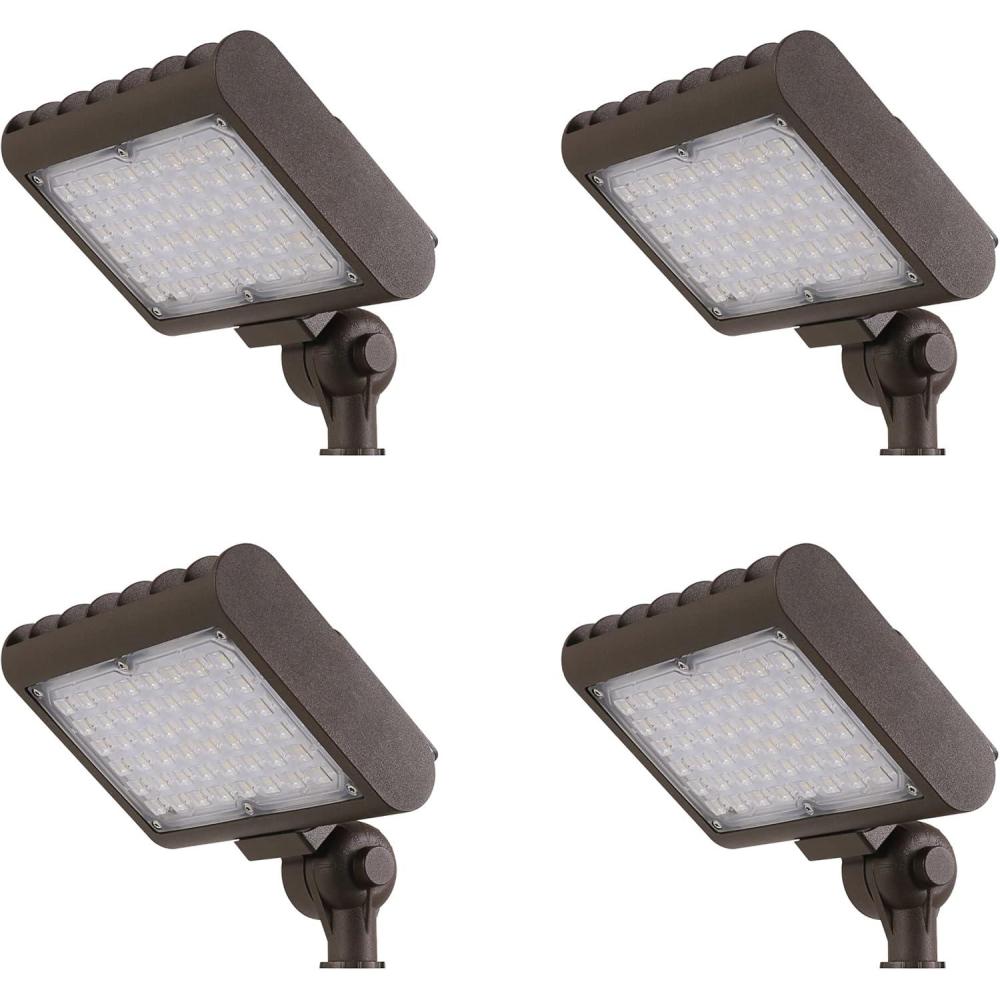 imageFeit Electric Outdoor LED 30W Flood Lights Dusk to Dawn 3500 Lumens 120277 AC UL Listed Adjustable Knuckle Flood Light 5000k Daylight Bronze Commercial Light Fixture 4 Pack S7CSFL850BZ430W LED