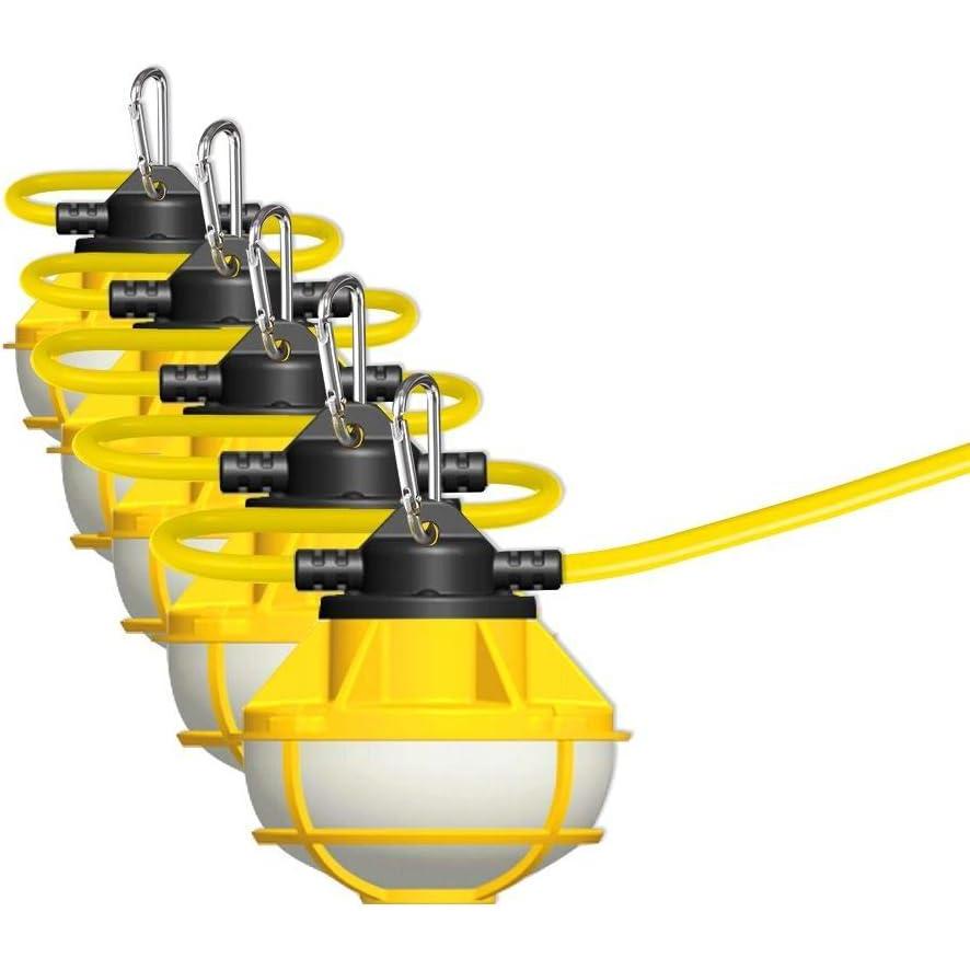 imageFeit Electric WORKSL505 5Lamp 50 ft 65W 8000 Lumens Total ProSeries Ultra Bright Flood Wet Location 5000K Plugin String LED Work Light