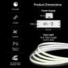 Feit Electric 20ft Color LED Tape Light, COB Technology, Customizable Length, Remote Control, Ultra-Thin 10mm Design, Perfect for Indoor Lighting, Shelves, Cabinets & Staircases, TAPE240/COB/RGB(3000k Bright White)