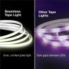 Feit Electric 20ft Color LED Tape Light, COB Technology, Customizable Length, Remote Control, Ultra-Thin 10mm Design, Perfect for Indoor Lighting, Shelves, Cabinets & Staircases, TAPE240/COB/RGB(3000k Bright White)