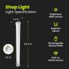 Feit Electric 2ft Rechargeable LED Shop Light, 7.5W, Motion Sensor, Magnetic & Flush Mount, 4000K Cool White, 1000 Lumens, No-Humming Utility Light for Garage & Workshop, SHOP2/840/50/MOT/BAT(4000K Cool White)