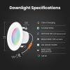 Feit Electric 4 Inch Smart Recessed Light, Color Changing and Tunable White, 2.4GHz WiFi Retrofit LED Downlight E26 Base, No Hub, Works with Alexa and Google, Dimmable 50W Equi, CRI90, LEDR4/RGBW/AG(Retrofit)