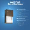Feit Electric 40W LED Outdoor Wall Pack Lights with Photocell, Dusk to Dawn, Wall Mounted Security Light, 120V, 80 CRI, 3700 Lumens, 5000k Daylight, Bronze, 4 Pack, S8WPK/850/DD/BZ/4(20W LED)