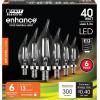 Feit Electric 40-Watt Equivalent CA10 LED Light Bulb, Dimmable Enhance Glass Candelabra Filament, 300 Lumens, 13 Yrs. Lifetime, 2700K Soft White, 6-Pack – CFC40/927CA/FIL/6(2700k Soft White)