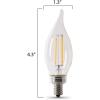 Feit Electric 40-Watt Equivalent CA10 LED Light Bulb, Dimmable Enhance Glass Candelabra Filament, 300 Lumens, 13 Yrs. Lifetime, 2700K Soft White, 6-Pack – CFC40/927CA/FIL/6(5000k Daylight)