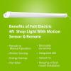 Feit Electric 46″ LED Utility Light, Motion Sensor with 5 Modes & Timer, Remote Control, 5000 Lumens, 4000K Cool White, 55W Energy-Efficient Shop Light for Garage, Workshop, Storage, SHOP/4/840/MM