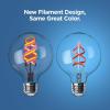 Feit Electric 60 Watt Equivalent Smart Filament Globe Bulb, Spiral Filament WiFi Dimmable, Works with Alexa and Google Assistant No Hub Required, G30 Vanity LED Smart Light Bulb G3060/RGBW/FIL/AG(Rgbw Multicolor)