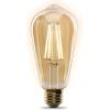 Feit Electric 60 Watt Equivalent Smart Filament Globe Bulb, Spiral Filament WiFi Dimmable, Works with Alexa and Google Assistant No Hub Required, G30 Vanity LED Smart Light Bulb G3060/RGBW/FIL/AG(2100k Amber)