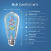 Feit Electric 60 Watt Equivalent Smart Filament Globe Bulb, Spiral Filament WiFi Dimmable, Works with Alexa and Google Assistant No Hub Required, G30 Vanity LED Smart Light Bulb G3060/RGBW/FIL/AG(Rgbw)