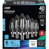 Feit Electric 60W Equivalent Candelabra LED Light Bulb, Dimmable, E12 Base, 2700K Soft White, B10 Filament Torpedo Tip Decorative Lighting Bulbs, 13-Year Lifetime, CTC60/927CA/FIL/6, 6-Pack(5000k Daylight)