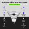 Feit Electric 6W LED Bulbs with 50W Equivalent, Dimmable, MR16 Light Bulbs, 22 Yrs. Lifetime, 500 Lumens, 3000K Warm White, 6 Bulbs – BPEXN/930CA/6