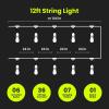 Feit Electric 72041 30 Foot Heavy-Duty Weather Resistant Decorative Indoor and Outdoor 10 Sockets Incandescent String Lights, 30′, 11W, Dimmable,Black(Soft White)