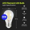 Feit Electric A15 LED Light Filament Bulb, 40W Equivalent, Dimmable, E26 Base, 2700K Soft White, Clear Glass Vintage Edison Light Bulb for Home, Office, 13-Year Lifetime, BPA1540927CAFIL2RP/6, 12 Pack(2700k Soft White)