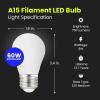 Feit Electric A15 LED Light Filament Bulb, 60W Equivalent, Dimmable, E26 Base, 5000K Daylight, 750 Lumens, Vintage Edison Light Bulb for Home, Office, 13-Year Lifetime, BPA1560W950CAFIL2RP6, 12 Pack(5000k Daylight)