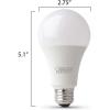 Feit Electric A19 100W Equivalent LED Light Bulbs, Dimmable, 3000k Bright White, 1600 Lumens, 22 Year Lifetime, E26 Base, CRI 90, UL Listed, Damp Rated, 2 Pack, OM100DM/930CA/2(5000k Daylight)