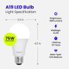 Feit Electric A19 LED Light Bulb, 75W Equivalent, E26 Medium Base, 1100 Lumens, 5000K Daylight White, 90+ CRI, General Purpose Light Bulbs, 11,000-Hour Lifetime, OM75/950CA10K/2/6, 12 Pack(3000k Warm White)
