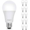 Feit Electric A19 LED Light Bulbs, 60W Equivalent, Dimmable, E26 Standard Base, 90 CRI, 800 Lumens, 2700K Soft White, 120V, 22 Years Lifetime, Damp Rated, 8 Pack, OM60DM/927CA/8(3000k Bright White)