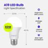 Feit Electric A19 LED Light Bulbs, 60W Equivalent, Non Dimmable, 800 Lumens, E26 Standard Base, 5000k Daylight, 80 CRI, 10 Year Lifetime, Energy Efficient, 24 Pack, A800850/10KLED/MP/24(Warm White)