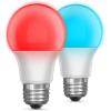 Feit Electric A19 LED Party Light Bulbs, Color Changing, Remote Control, 5 Watts, E26 Standard Base, 80 CRI, 120V, 13 Years Lifetime, Damp Rated LED Bulbs, 2 Pack, A19/RF/PARTYLED/2