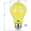 Feit Electric A19 Outdoor LED Bug Light, 60-Watt Equivalent, Dimmable, E26 Base, 800 Lumens, Color Selectable, 13 Years Lifetime, Pack of 1, OM60/BUG/950/LEDI/RP(1 Count (Pack of 2))