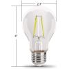 Feit Electric A19/TR/LED/6 25W Equivalent Dimmable Clear Glass Filament Colored LED Light Bulbs, Red, 6-Pack, 2.4″ D x 4″ H(Purple)