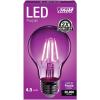 Feit Electric A19/TR/LED/6 25W Equivalent Dimmable Clear Glass Filament Colored LED Light Bulbs, Red, 6-Pack, 2.4″ D x 4″ H(Purple)