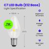 Feit Electric BP7C7/827/LED/4 0.6W 7W Equivalent 30 Lumen Candelabra Base Four LED C7 Night Light Bulb, 2.1″ H x 0.9″ D, 2700K (Soft White), 4 Piece(5000k (Daylight))