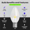 Feit Electric BP7C7/827/LED/4 0.6W 7W Equivalent 30 Lumen Candelabra Base Four LED C7 Night Light Bulb, 2.1″ H x 0.9″ D, 2700K (Soft White), 4 Piece(5000k (Daylight))