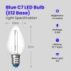 Feit Electric BPC7/B/LEDG2/2/6 7W Equivalent 0.5 Watt Candelabra Base Holiday Party Decorative LED C7 Light Bulb, 2.15″ H x 1″ D, Blue, 12(Blue)
