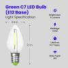 Feit Electric BPC7/B/LEDG2/2/6 7W Equivalent 0.5 Watt Candelabra Base Holiday Party Decorative LED C7 Light Bulb, 2.15″ H x 1″ D, Blue, 12(Green)