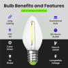 Feit Electric BPC7/B/LEDG2/2/6 7W Equivalent 0.5 Watt Candelabra Base Holiday Party Decorative LED C7 Light Bulb, 2.15″ H x 1″ D, Blue, 12(Green)