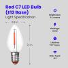 Feit Electric BPC7/B/LEDG2/2/6 7W Equivalent 0.5 Watt Candelabra Base Holiday Party Decorative LED C7 Light Bulb, 2.15″ H x 1″ D, Blue, 12(Red)