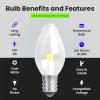 Feit Electric BPC7/LED 0.6 Watt Non Dimmable C7 Candelabra Base, Clear, LED Night Light Bulb, 2-Bulb, 4000K Cool White(Clear)